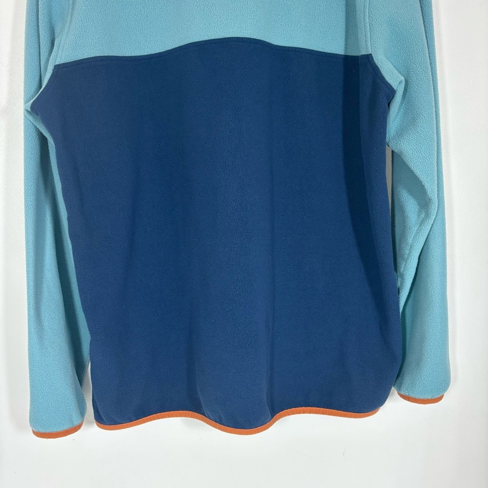 Patagonia Colorblock Fleece Sweatshirt Snap Navy Aqua Sz L - Picture 7 of 14